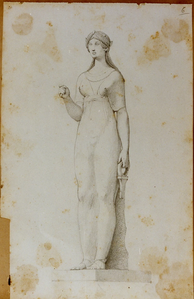 Studio di statua di divinità egizia - Museo Nazionale di san Martino, Napoli